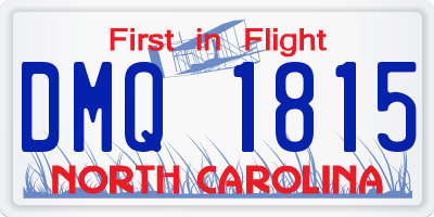 NC license plate DMQ1815
