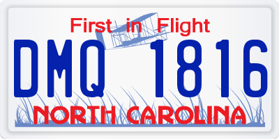 NC license plate DMQ1816