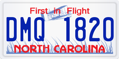 NC license plate DMQ1820