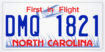 NC license plate DMQ1821