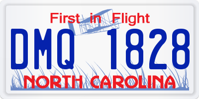 NC license plate DMQ1828