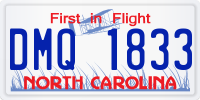 NC license plate DMQ1833