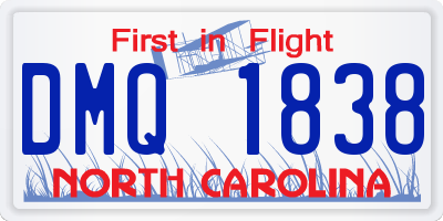 NC license plate DMQ1838