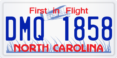 NC license plate DMQ1858