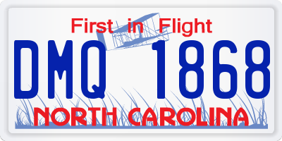 NC license plate DMQ1868