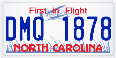 NC license plate DMQ1878