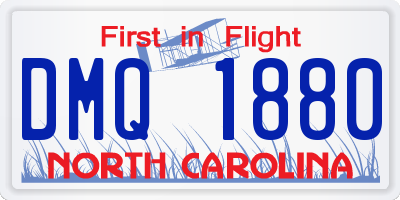 NC license plate DMQ1880