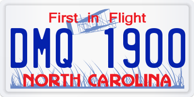 NC license plate DMQ1900
