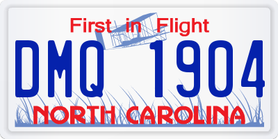 NC license plate DMQ1904