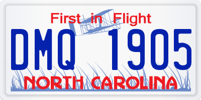 NC license plate DMQ1905
