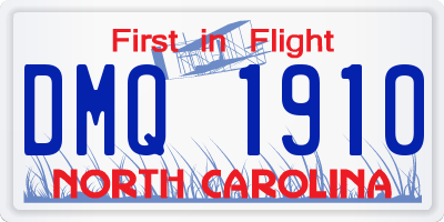 NC license plate DMQ1910