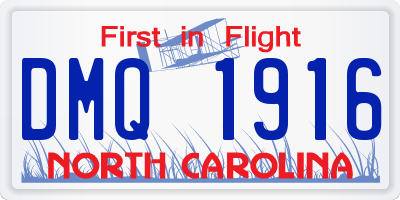 NC license plate DMQ1916