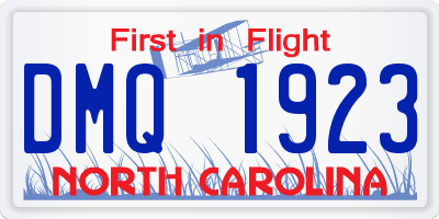 NC license plate DMQ1923