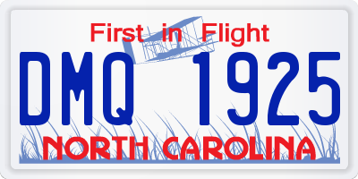 NC license plate DMQ1925