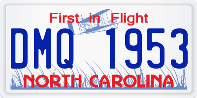 NC license plate DMQ1953