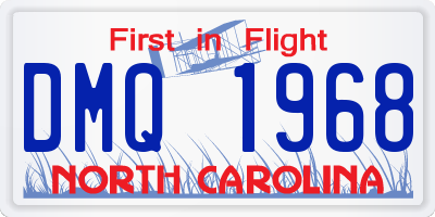 NC license plate DMQ1968