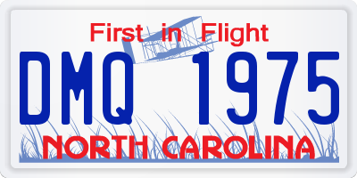 NC license plate DMQ1975