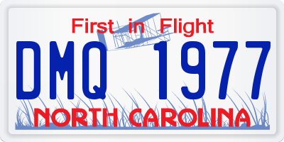 NC license plate DMQ1977