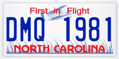 NC license plate DMQ1981