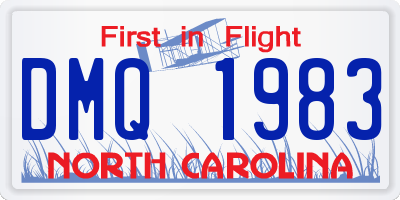 NC license plate DMQ1983