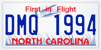 NC license plate DMQ1994