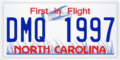 NC license plate DMQ1997