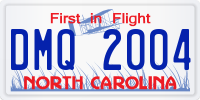 NC license plate DMQ2004