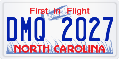 NC license plate DMQ2027