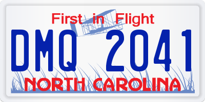 NC license plate DMQ2041