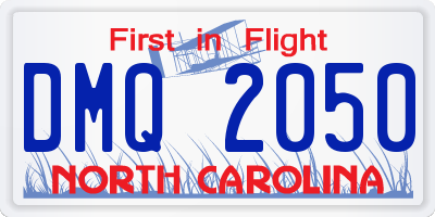 NC license plate DMQ2050