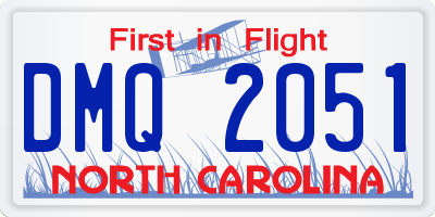 NC license plate DMQ2051