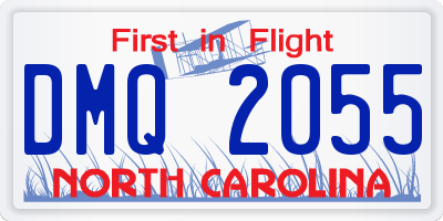 NC license plate DMQ2055