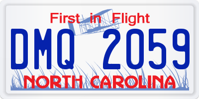 NC license plate DMQ2059