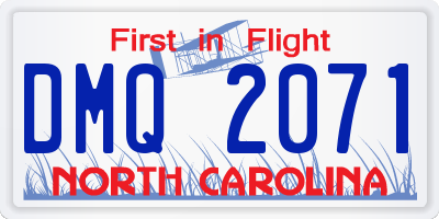 NC license plate DMQ2071
