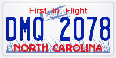 NC license plate DMQ2078