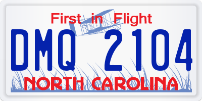 NC license plate DMQ2104