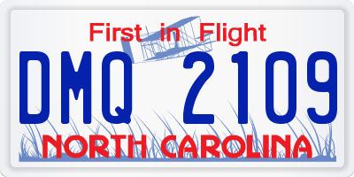 NC license plate DMQ2109