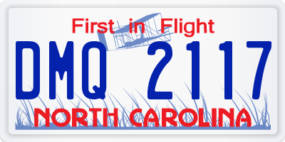 NC license plate DMQ2117