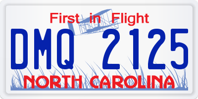 NC license plate DMQ2125