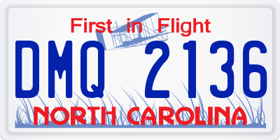 NC license plate DMQ2136