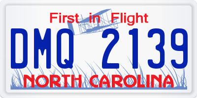 NC license plate DMQ2139