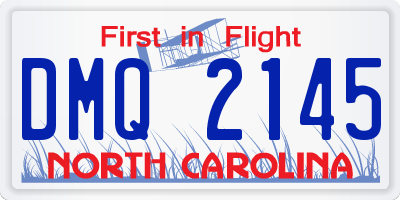NC license plate DMQ2145