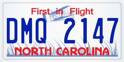 NC license plate DMQ2147