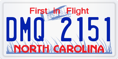 NC license plate DMQ2151