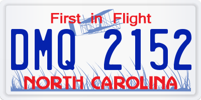 NC license plate DMQ2152