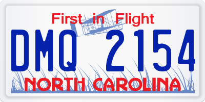 NC license plate DMQ2154