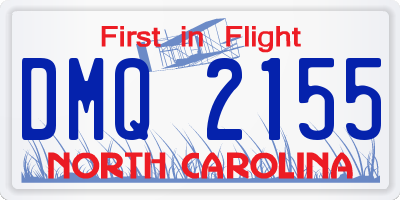 NC license plate DMQ2155