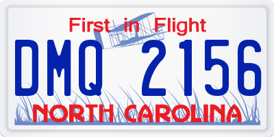 NC license plate DMQ2156