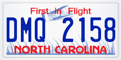 NC license plate DMQ2158