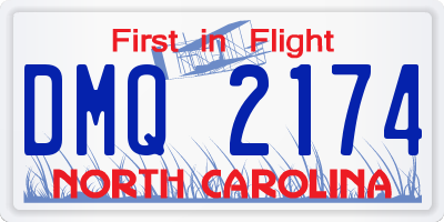 NC license plate DMQ2174